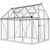 Outsunny Serre En Polycarbonate De 6' X 8', Argente