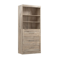 Organisateur de garde-robe Pur de Bestar de 36 po (L) avec tiroirs - brun rustique