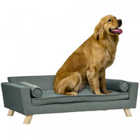 Pawhut Canape En Mousse Pour Chien Avec Oreillers Amovibles, Canape-lit Moderne Avec Coussin De Sieg