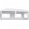 Outsunny Tente De Tonnelle De Fete 10' X 20', Tente De Mariage Pliante Portable, Abri D'evenement De Jardin, Parasol Exterieur Avec 4 Parois Laterales Amovibles, Blanc