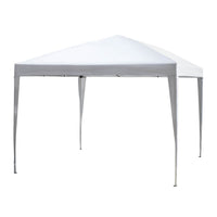 Outsunny 10x10pi Tente Pliable Auvent De Gazebo D'exterieur Avec Sac De Transport, Blanc