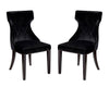 Ensemble 2 chaises de salle à manger Reine de Manhattan Comfort en velours - noir et noyer