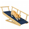 Pawhut Escalier Pour Chien, Escalier Reglable Pour Animaux De Compagnie, Marches Pliables Avec Tapis Antiderapant Pour Chiens De Petite Et Grande Taille, Pour Lit Haut, Canape, Finition Bois Naturel