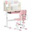 Qaba Ensemble Bureau Et Chaise Pour Enfants, Bureau Et Chaise D'etudiant Reglables En Hauteur Avec Dossier De Siege Adaptatif, Repose-pieds, Etagere, Tiroir, Porte-stylo, Rose