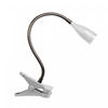 Lampe de bureau à DEL de Simple Designs à pince et à col de cygne flexible - argentée