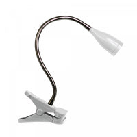 Lampe de bureau à DEL de Simple Designs à pince et à col de cygne flexible - argentée