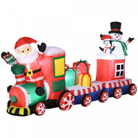 Outsunny Train De Noel Gonflable Avec Pingouin Bonhomme De Neige