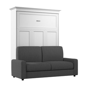 Grand lit escamotable Versatile de Bestar de 78 po (L) avec sofa - blanc