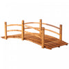 Outsunny Pont De Jardin En Bois De 6 Ft Passerelle En Arc Classique Avec Garde-corps Pour Passerelle De Bassin De Ruisseau Orange