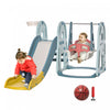 Qaba Ensemble De Toboggan Balancoire Pour Enfants 3 En 1 Avec Panier De Basket-ball A Hauteur Reglable Base Remplissable D'eau Ensemble De Jeu Pour Tout-petits Centre D'activites