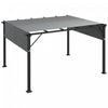 Outsunny Auvent De Pergola, Protection Uv, 2 Pieces 16 X 4 Pieds, Gris