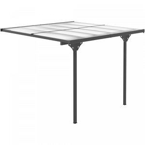 Outsunny Pergola Exterieure A Toit Rigide En Polycarbonate Gazebo Gris