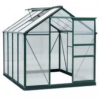 Outsunny 6'x8'x7' Entree Jardin Serre Polycarbonate Panneaux Plantes Fleur Croissance Abri Exterieur