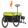 Aosom Bike Cargo Trailer & Wagon Cart, Chariot De Jardinage Multi-usages Avec Boite Amovible, Grandes Roues De 20'', Reflecteurs, Attelage Et Poignee, Jaune