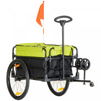 Aosom Bike Cargo Trailer & Wagon Cart, Chariot De Jardinage Multi-usages Avec Boite Amovible, Grande