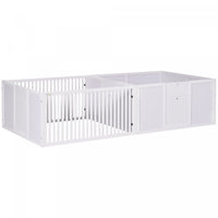 Pawhut Niche De Mise Bas Pour Chiens Concue Pour Le Confort De La Mere, Avec Portes Amovibles, Parc