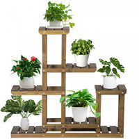 Outsunny Support Pour Plantes En Bois A 6 Niveaux Pour Plantes, Support Pour Pots De Fleurs Multiple