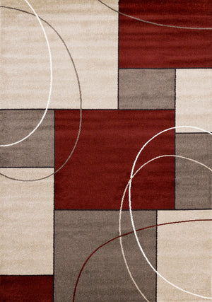 Carpette Charlotte à motif géométrique abstrait - 6 pi 7 po x 9 pi 6 po