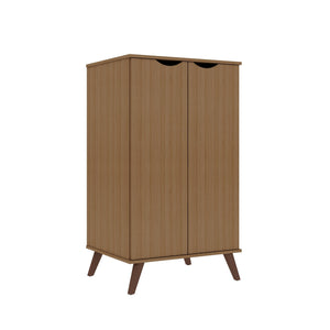 Armoire à chaussures Hampton de Manhattan Comfort avec 4 tablettes et pattes en bois massif - crème d'érable