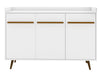 Buffet Bradley de Manhattan Comfort de 53,54 po avec 4 tablettes - blanc