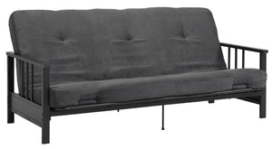 Futon Harlow de Room & Joy Dorel Home de format lit double avec accoudoirs en métal - noir et gris