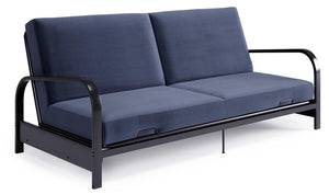 Futon Mainstays avec accoudoirs en métal - bleu