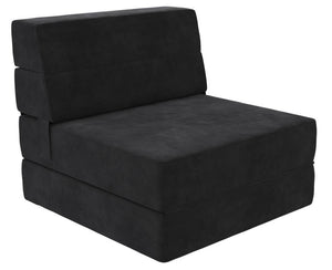 Fauteuil modulaire et chaise longue The Flower de Novogratz en microfibre - noir