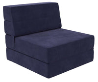 Fauteuil modulaire et chaise longue The Flower de Novogratz en microfibre - bleu marine