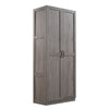 Armoire de rangement autoportante moderne Hopkins de Manhattan Comfort avec 7 tablettes - noire