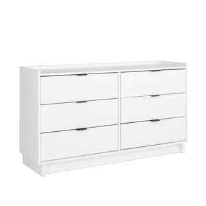 Commode Simply Modern de Prepac de 52,5 po à 6 tiroirs - blanche