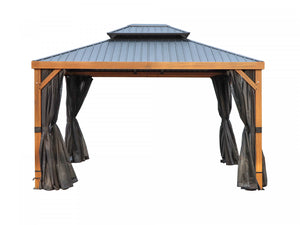 Gazebo Penguin Yosemite Gazebo Structure en aluminium finition bois 10 x 12