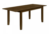 Table de salle à manger rectangulaire de style transitionnel avec rallonge de 18 po, pattes en bois