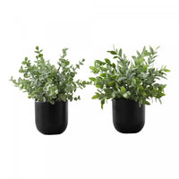 Plante artificielle herbe d’eucalyptus 11 po - ensemble de 2