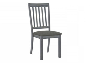 Ensemble de 2 chaises de salle à manger de style transitionnel avec tissu gris et armature en bois gris pour la cuisine et la salle à manger