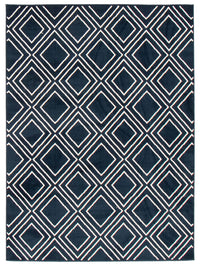 Carpette August bleu marine géodeblanc 6 pi 7 po x 9 pi 6 po