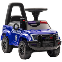 Aosom Voiture Coulissante Pour Enfants Avec Rangement Cache Sous Le Siege, Voiture De Police Pour To