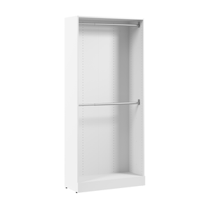 Système de garde-robe modulaire à 2 espaces pour suspendre Florence de Bestar de 35 po - blanc