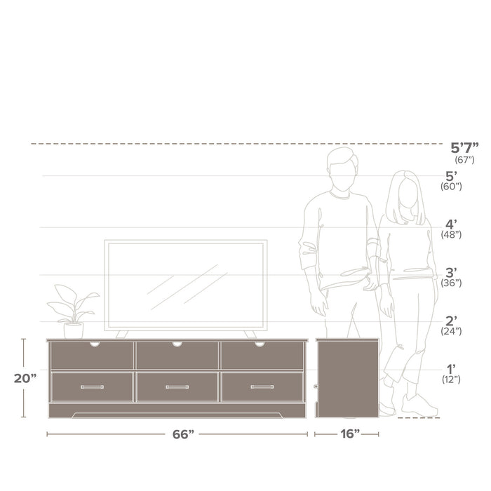 Meuble pour téléviseur Rustic Ridge de Prepac de 66 po - blanc délavé