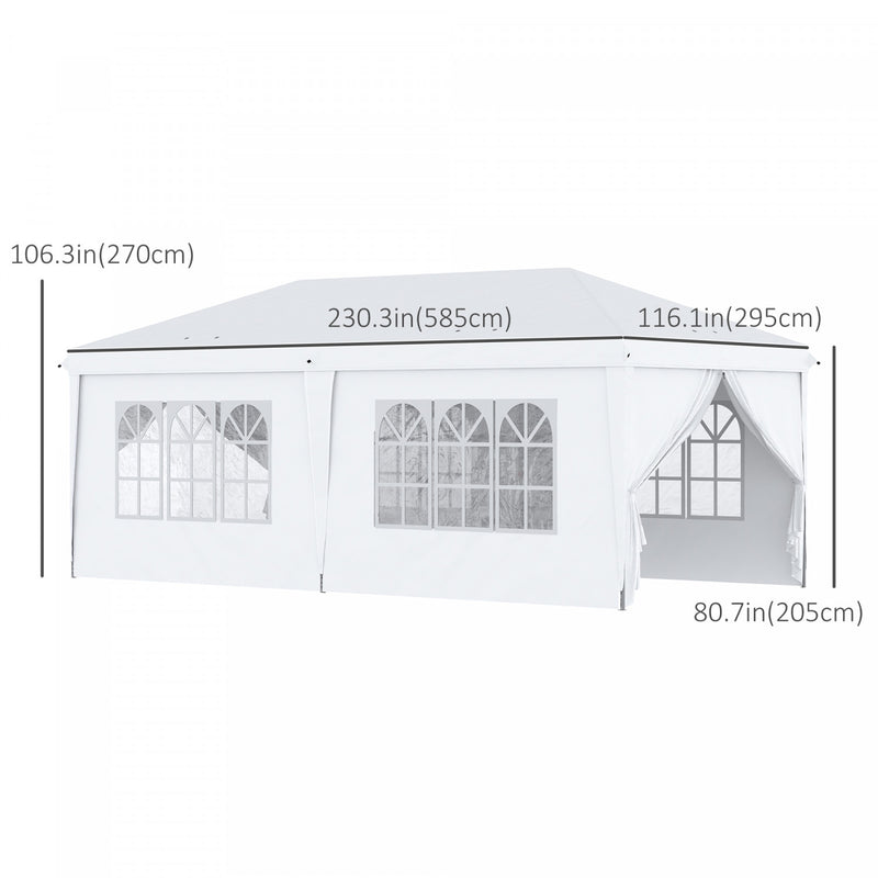 Outsunny 10x20pi Tente Exterieure Facile Pliable Gazebo Tente De Fe ...