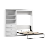 Lit double escamotable Versatile de Bestar avec organisateur de garde-robe et tiroirs (95 po [L]) - blanc