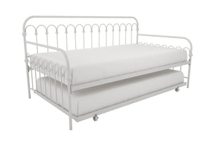 Lit simple gigogne de repos Bright Pop de Novogratz en métal - blanc cassé