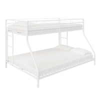 Lits superposés de DHP pour petit espace, en métal avec lit simple au-dessus du lit double - blanc cassé