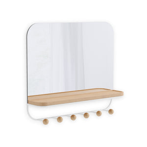 Miroir Estique de Umbra avec crochets - blanc