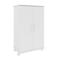 Armoire à chaussures innovatrice mobile Catalonia de Manhattan Comfort avec 6 tablettes - blanche