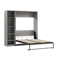 Lit double escamotable Claremont de Bestar à 5 tablettes - gris platine