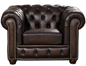 Fauteuil Albany en cuir de Hydeline - caramel