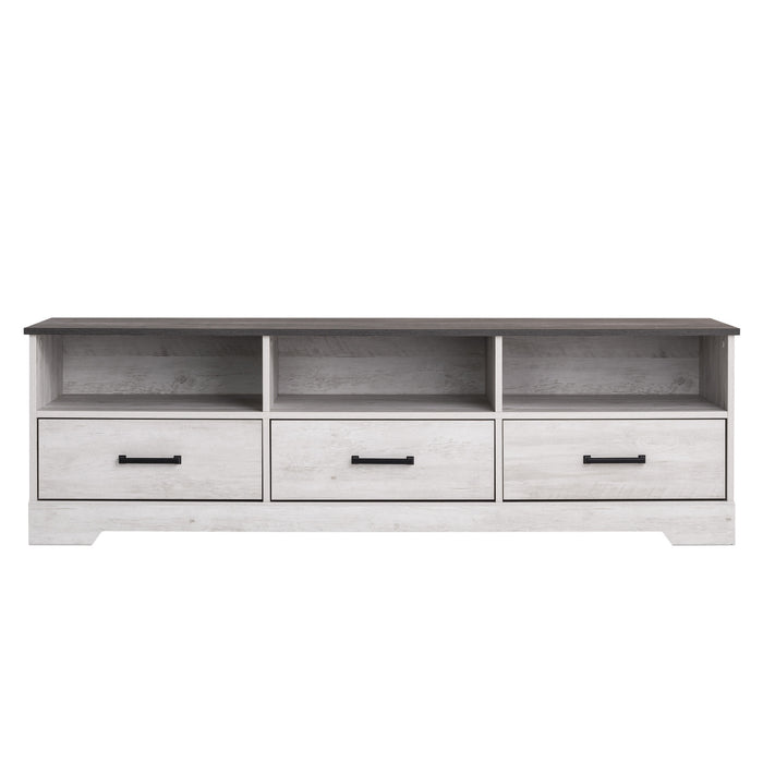 Meuble pour téléviseur Rustic Ridge de Prepac de 66 po - blanc délavé