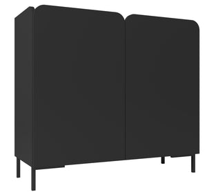 Armoire décorative Bogardus de Manhattan Comfort de style moderne du milieu du 20e siècle avec 4 tablettes - noire