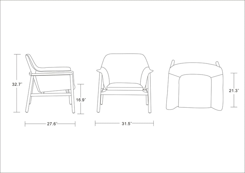 Fauteuil d’appoint Miller de Manhattan Comfort en lin tissé - vert et noyer