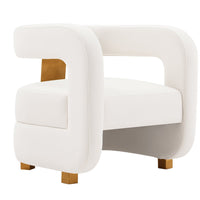 Fauteuil d’appoint moderne Amirah de Manhattan Comfort en velours - blanc